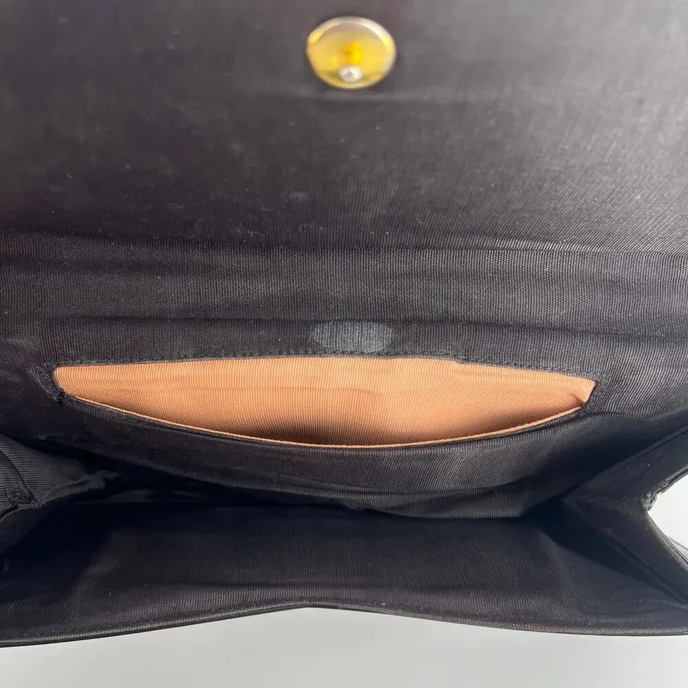 80s shiny black clutch bag 1980s vintage